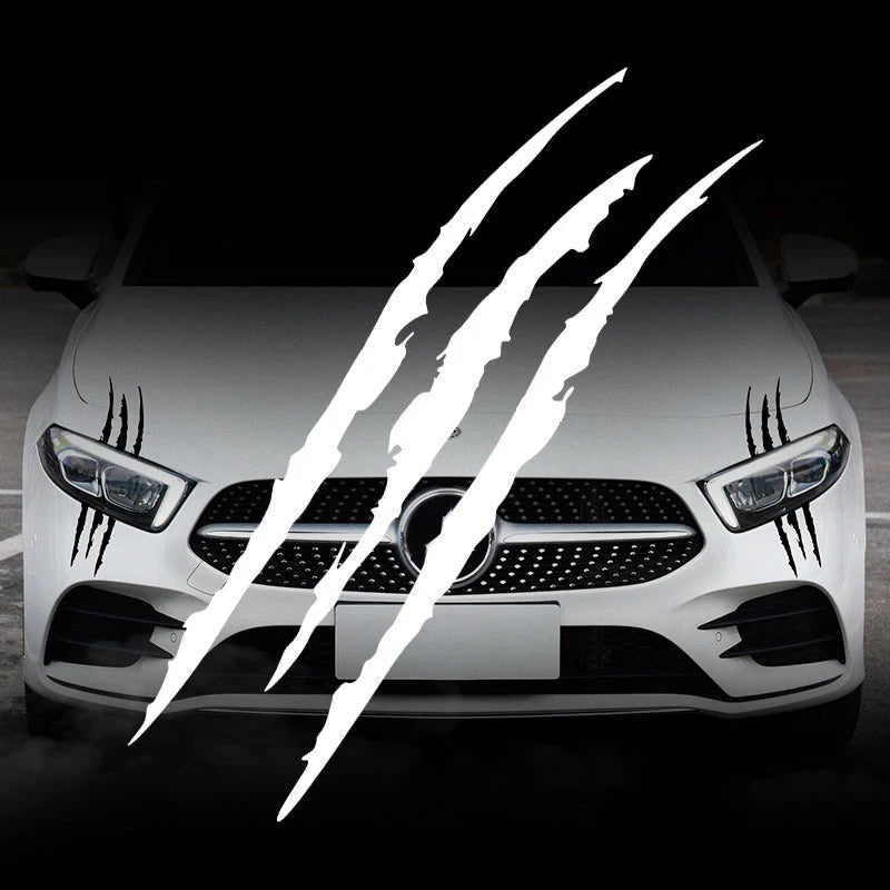 Reflective Monster Claw Scratch Stripe Car Decal - Waterproof Vinyl Headlight Accessory for Auto Exterior