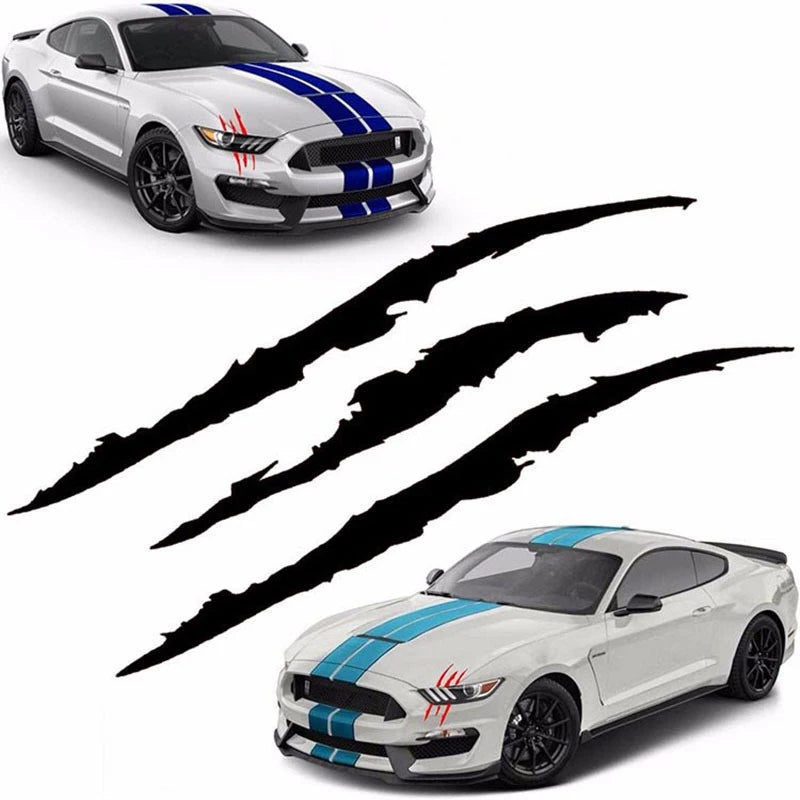 Reflective Monster Claw Scratch Stripe Car Decal - Waterproof Vinyl Headlight Accessory for Auto Exterior