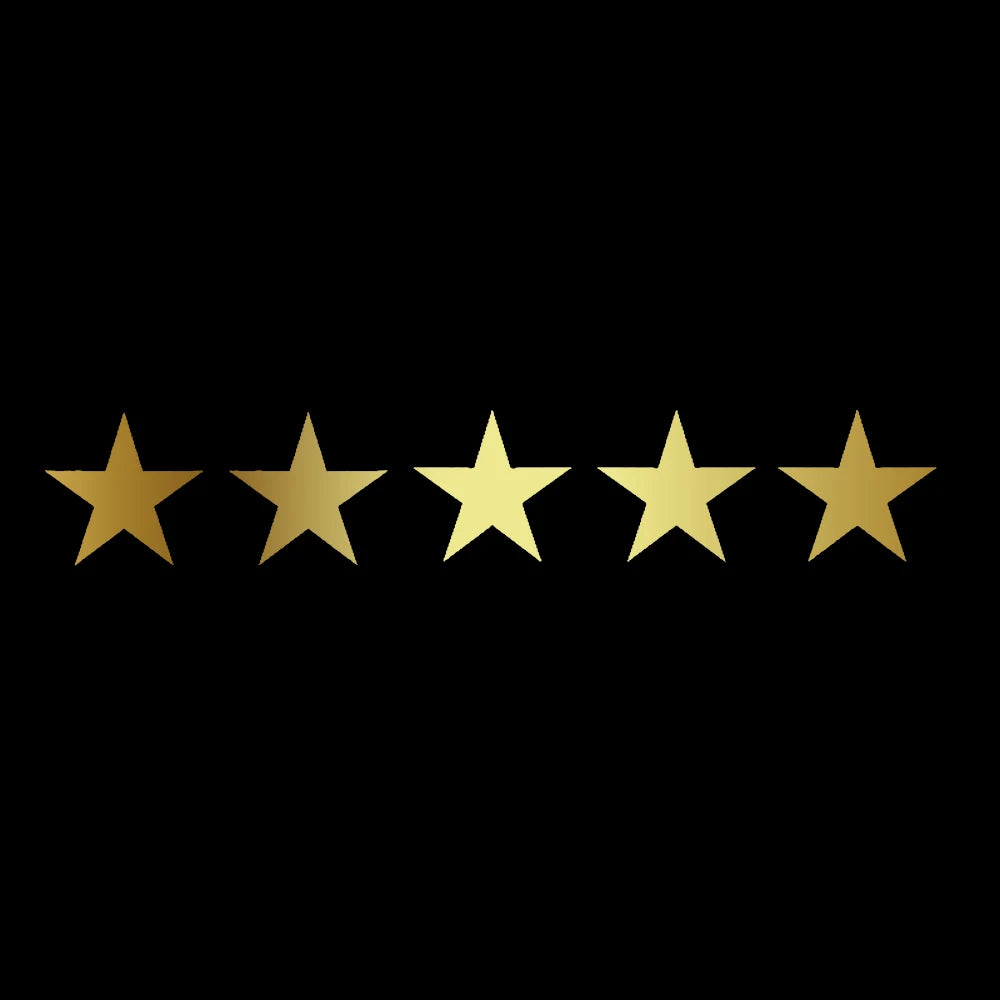 5-Star Vinyl Decal - 17.8cm x 3.2cm Car and Motorcycle Window Sticker for Stylish Customization