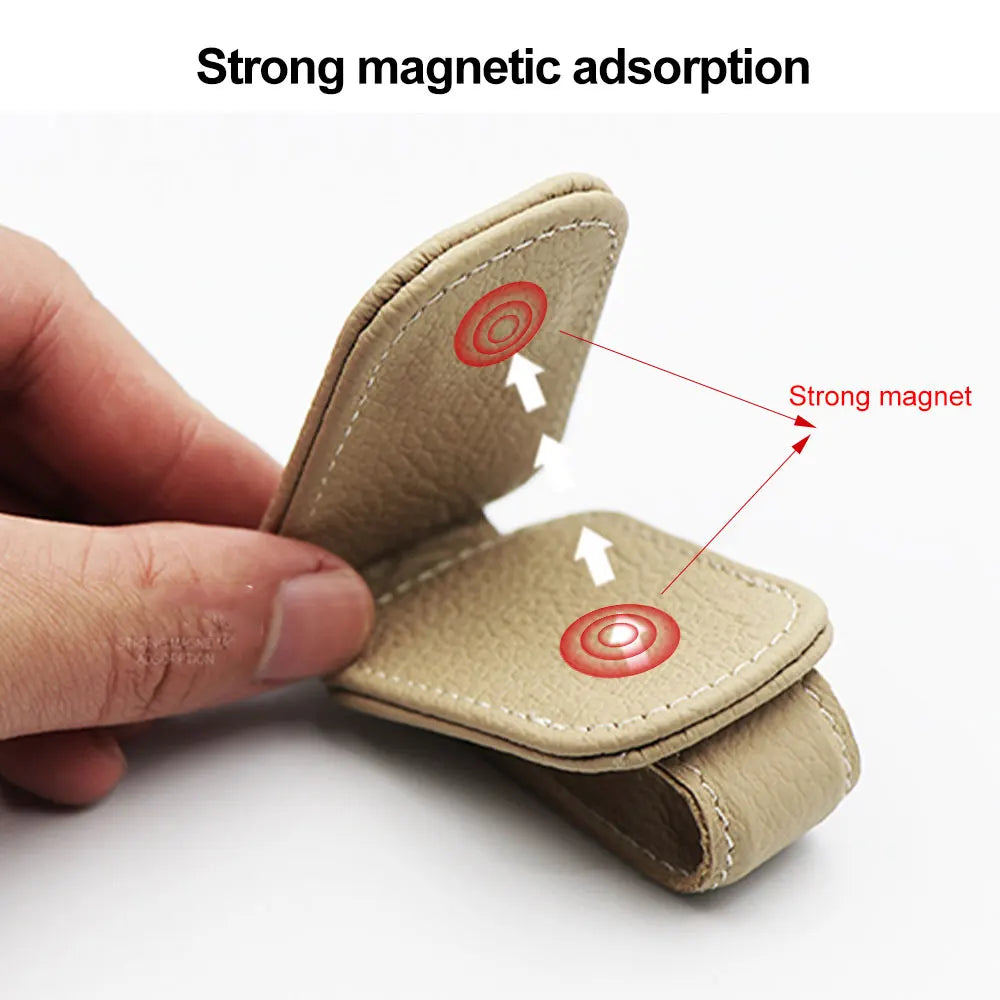 Universal Car Sunglasses Holder Clip Sun Visor Glasses Box Ticket Holder Stand Pen Case Multi-Function Storage Car Accessories