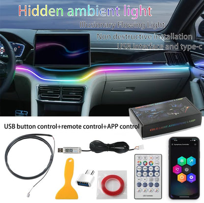 LED Interior Car Lights, USB 5V Powered, App-Controlled for Automotive Scenes with 20 Million Color Options