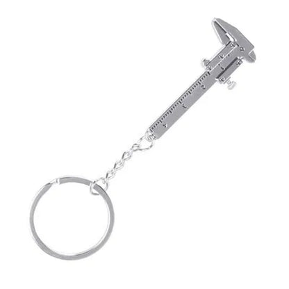 Metal Keychain with Car Wheel Design, Multi-Function Bottle Opener and Mini Vernier Caliper Pendant, Automotive Styling Accessory