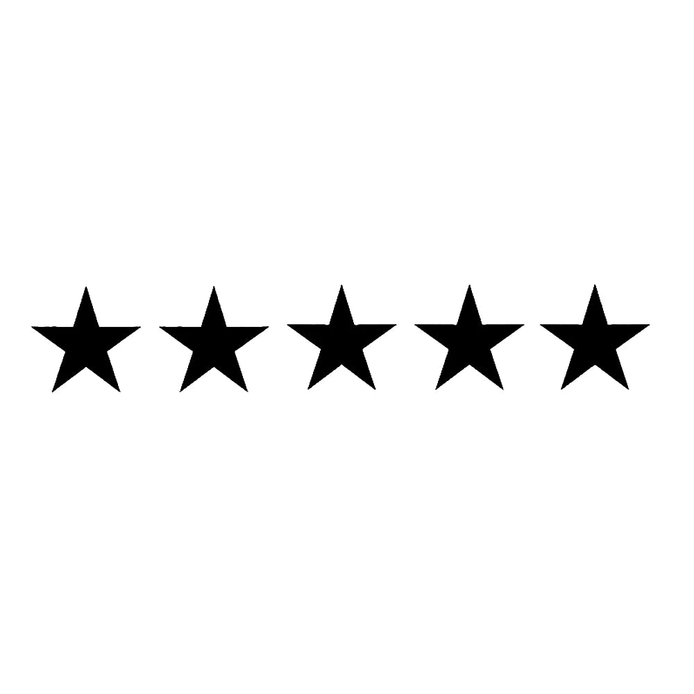 5-Star Vinyl Decal - 17.8cm x 3.2cm Car and Motorcycle Window Sticker for Stylish Customization
