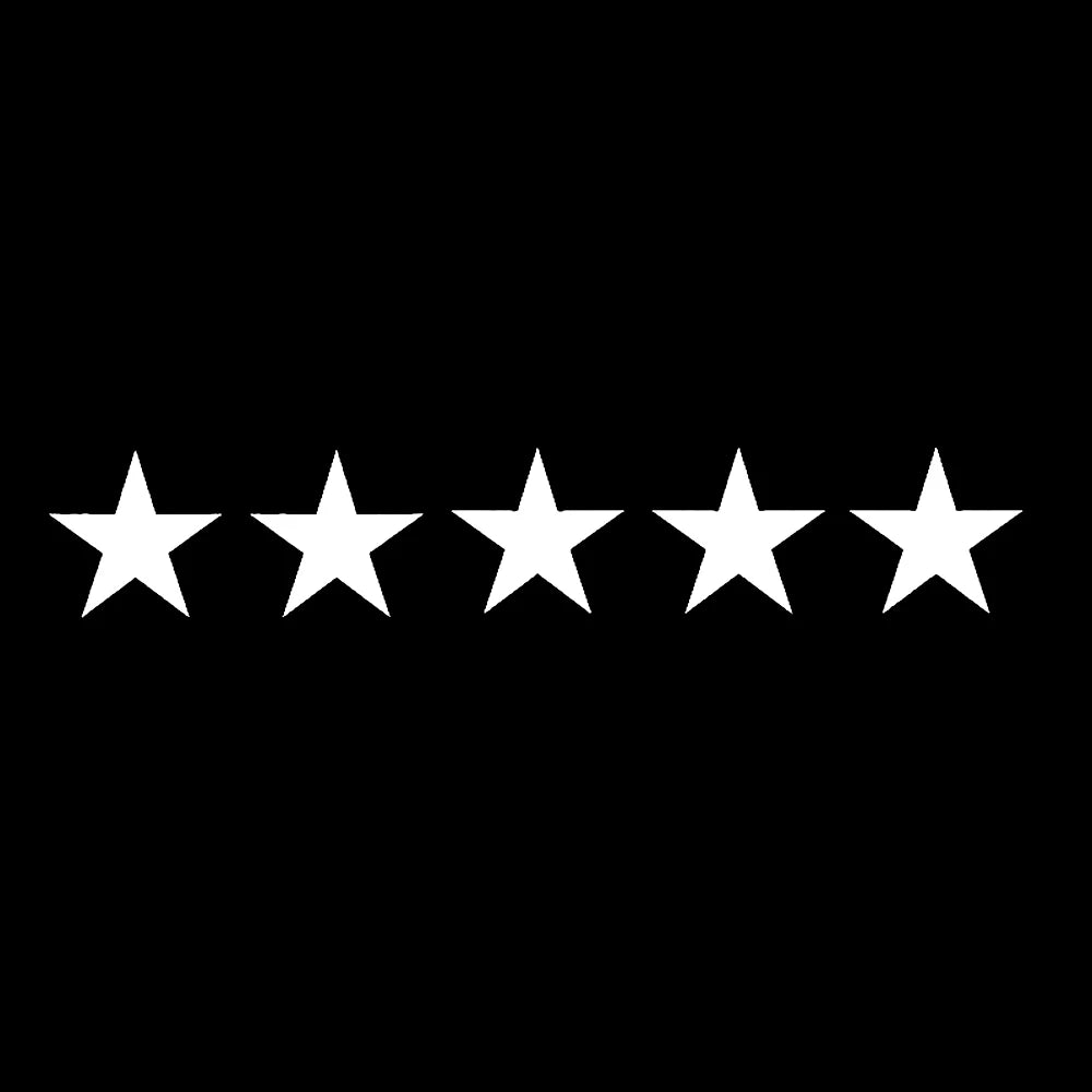 5-Star Vinyl Decal - 17.8cm x 3.2cm Car and Motorcycle Window Sticker for Stylish Customization