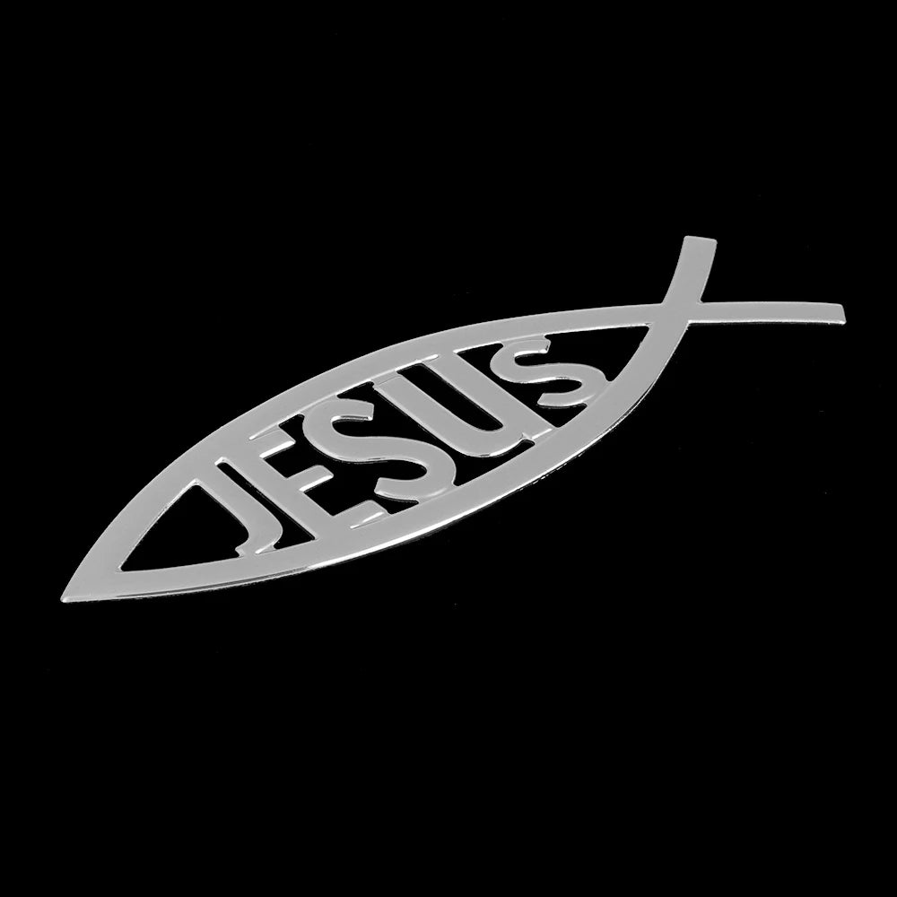 Jesus Fish Symbol Car Emblem Badge - 3D Christian Decal for Cars and Trucks