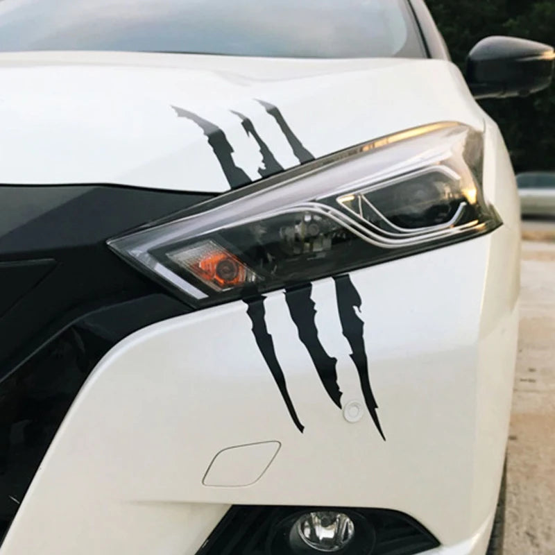 Reflective Monster Claw Scratch Stripe Car Decal - Waterproof Vinyl Headlight Accessory for Auto Exterior