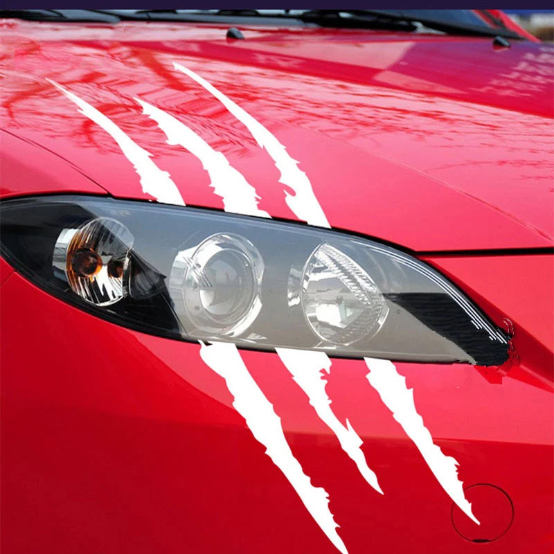 Reflective Monster Claw Scratch Stripe Car Decal - Waterproof Vinyl Headlight Accessory for Auto Exterior