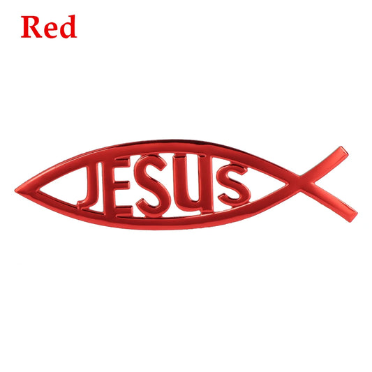 Jesus Fish Symbol Car Emblem Badge - 3D Christian Decal for Cars and Trucks