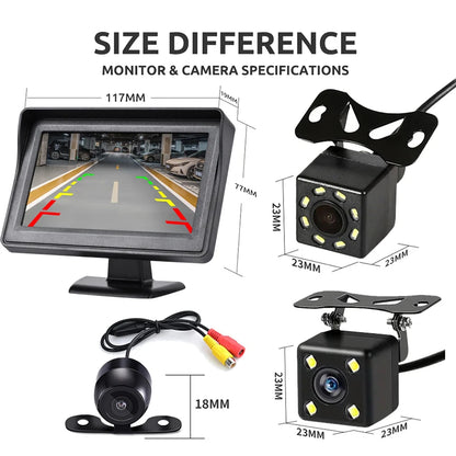 4.3-Inch Rear View Camera Monitor with Reversing Camera for Vehicle Parking Assistance System