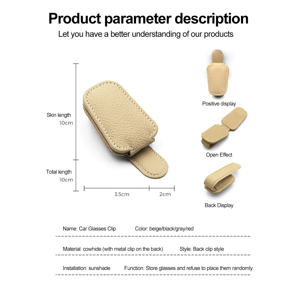 Universal Car Sunglasses Holder Clip Sun Visor Glasses Box Ticket Holder Stand Pen Case Multi-Function Storage Car Accessories