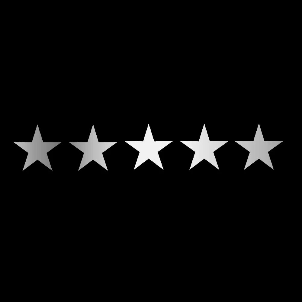 5-Star Vinyl Decal - 17.8cm x 3.2cm Car and Motorcycle Window Sticker for Stylish Customization