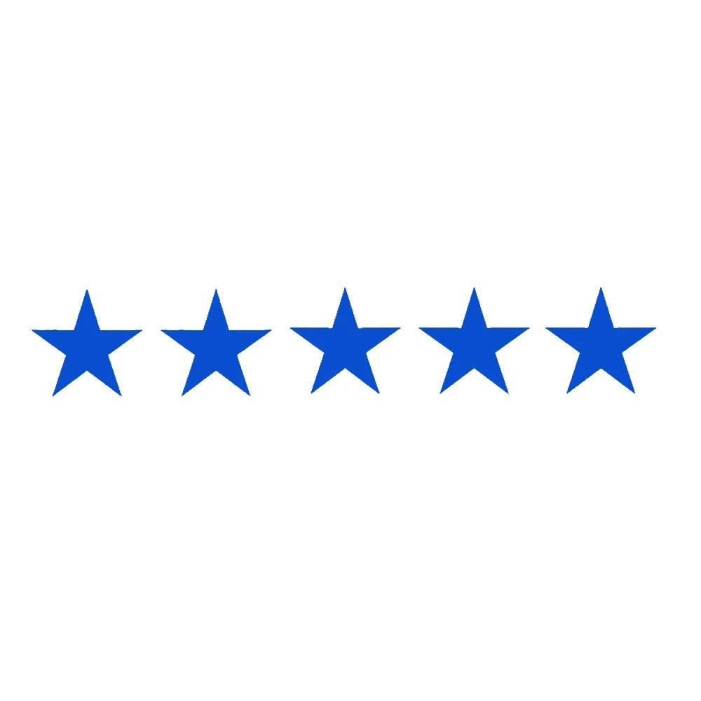 5-Star Vinyl Decal - 17.8cm x 3.2cm Car and Motorcycle Window Sticker for Stylish Customization