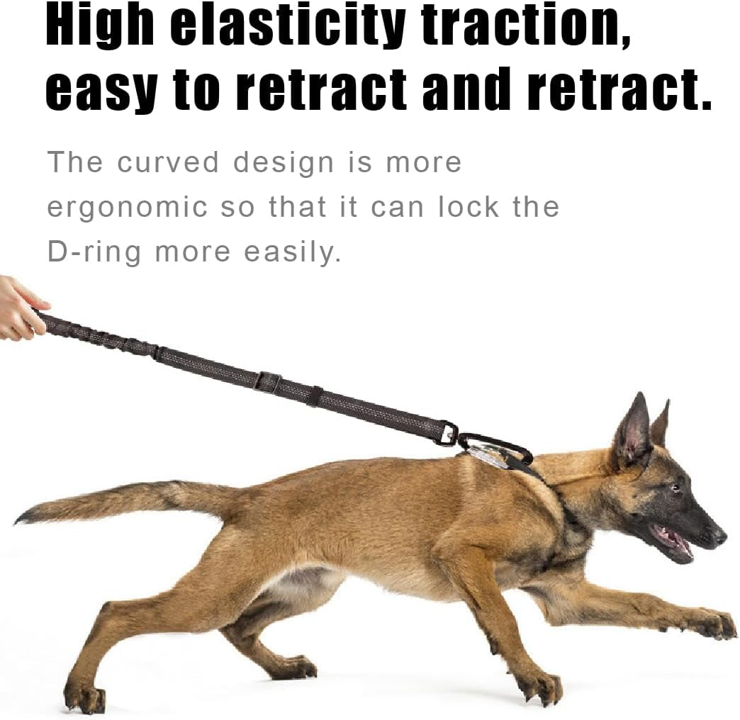 Cinturón de Seguridad para Perros 3 en 1 con Correa Elástica y Mosquetón Resistente - Negro