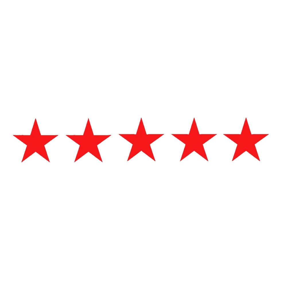 5-Star Vinyl Decal - 17.8cm x 3.2cm Car and Motorcycle Window Sticker for Stylish Customization