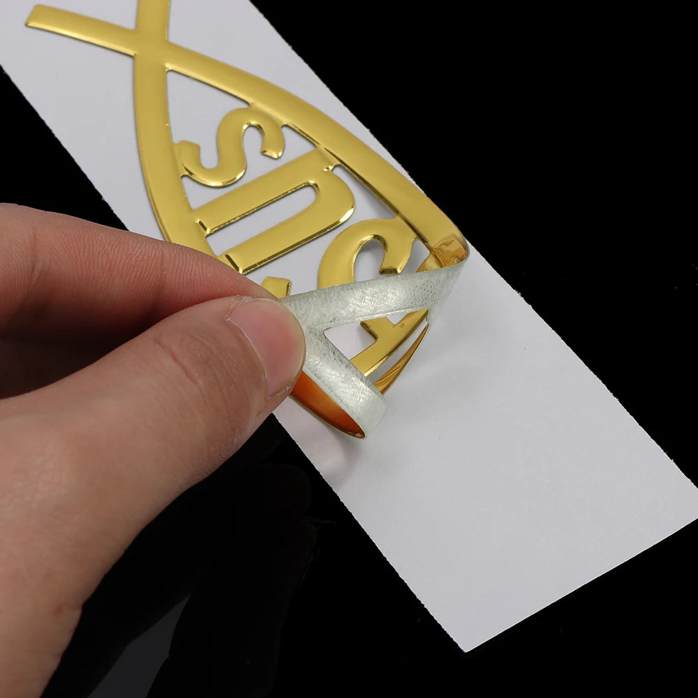 Jesus Fish Symbol Car Emblem Badge - 3D Christian Decal for Cars and Trucks