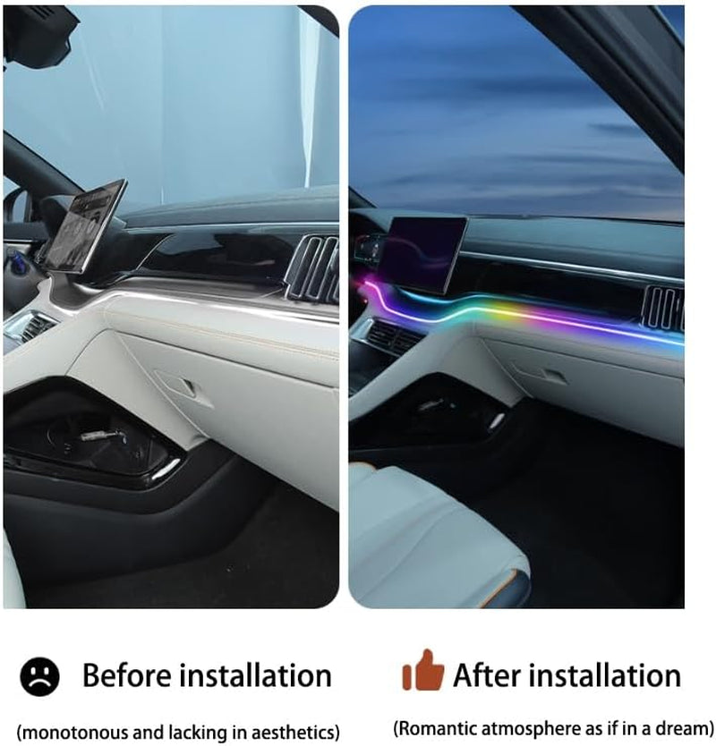 LED Interior Car Lights, USB 5V Powered, App-Controlled for Automotive Scenes with 20 Million Color Options