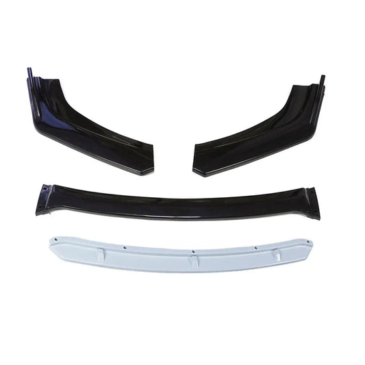 Universal Front Bumper Lip Body Kit Spoiler Diffuser Set - 4 Pieces Red and White Carbon Fiber Canard Splitter in ABS Plastic
